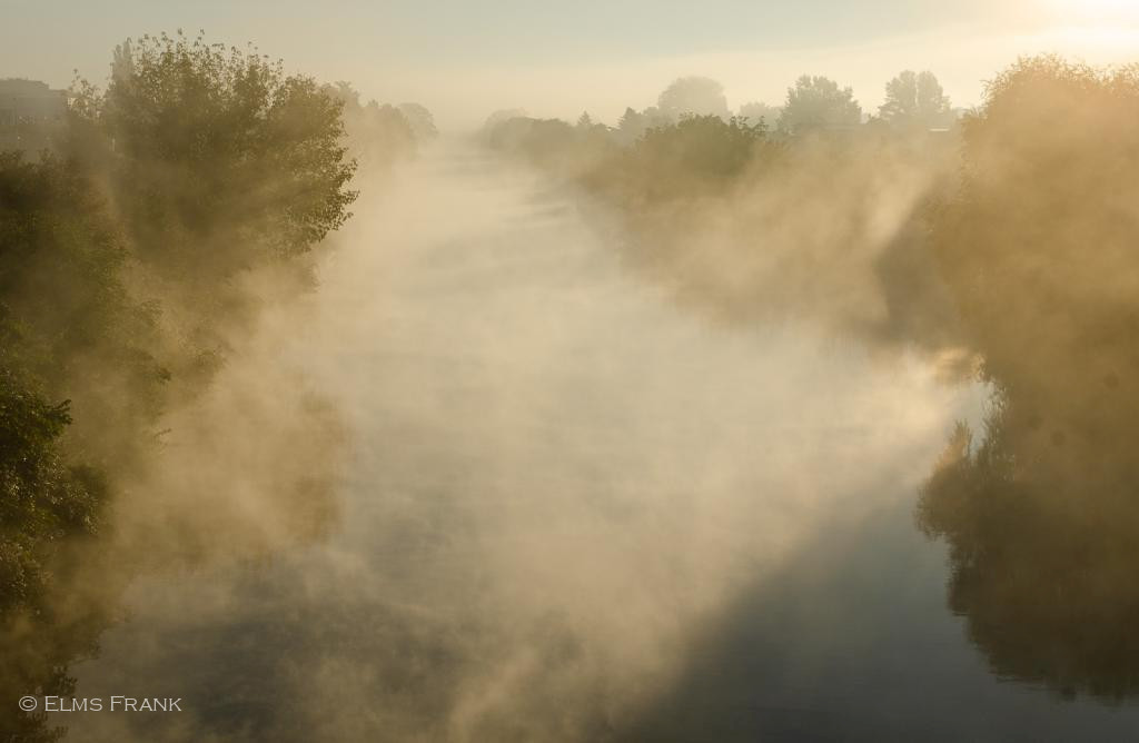 Frühnebel am Teltowkanal, Berlin